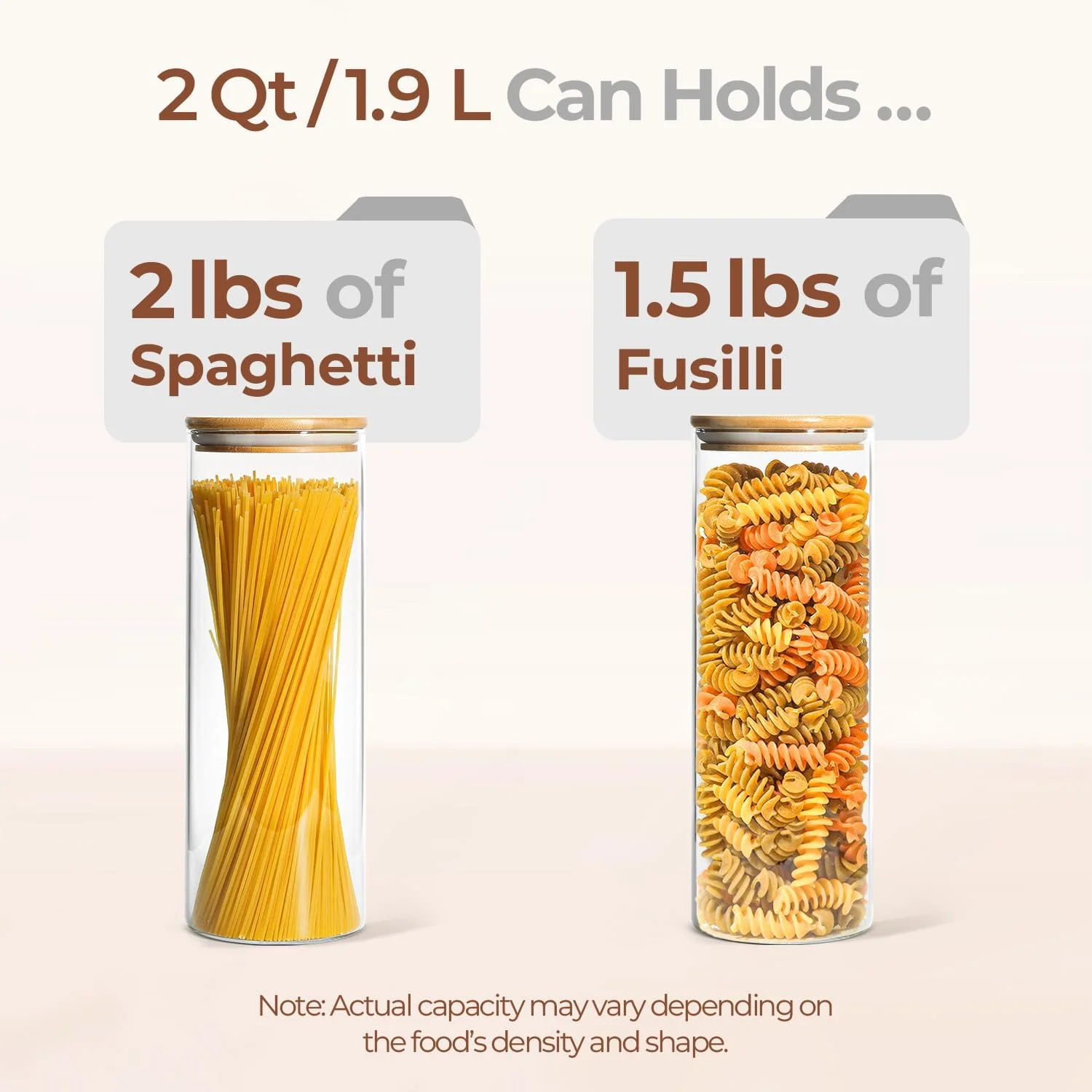 ست 3 تایی ظروف شیشه ای درب دار ComSaf با حجم 1.9 لیتر، ظروف شیشه ای درب چوبی قابل استفاده مجدد و ظروف نگهداری بامبو مناسب برای نگهداری غلات، ادویه جات و مواد غذایی ست 3 تایی ظروف شیشه ای درب دار ComSaf با حجم 1.9 لیتر، ظروف شیشه ای درب چوبی قابل استفاده مجدد و ظروف نگهداری بامبو مناسب برای نگهداری غلات، ادویه جات و مواد غذایی