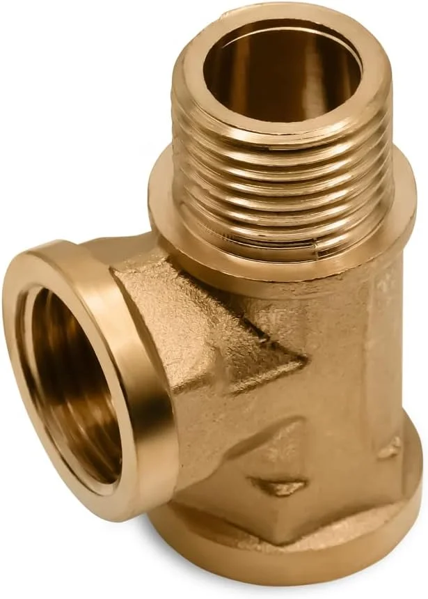 اتصال سه راهی متال اند برنج کو، 1/2 اینچ مادگی x 1/2 اینچ مادگی x 1/2 اینچ نری، اتصالات آداپتور لوله، اتصال دهنده برنجی آداپتور T