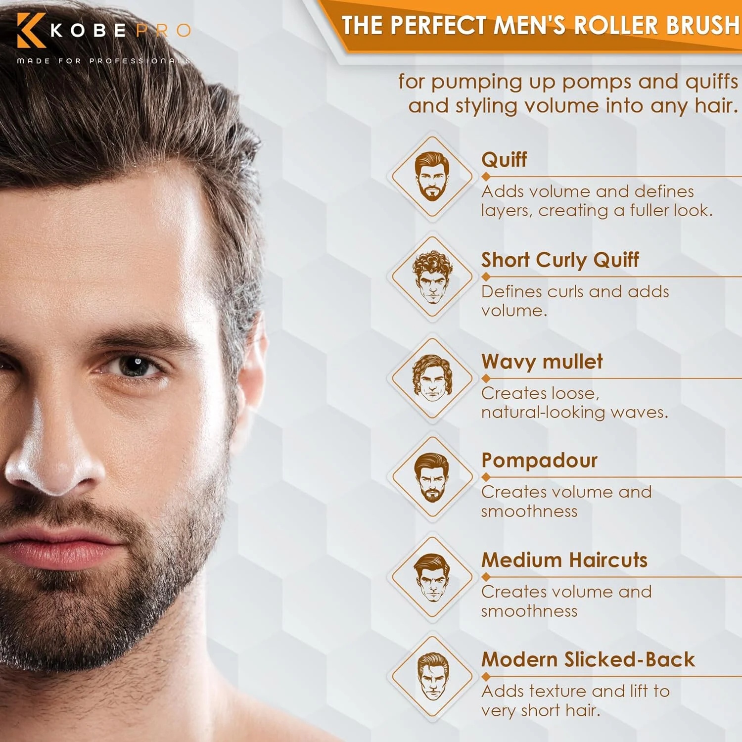 برس مو گرد بزرگ مردانه کوبه پرو مدل Quiff Roller با 12 ردیف موهای نوک گرد برای حجم دادن، قطر 20 میلی متر برای ایجاد موج و صاف کردن آسان، موها را بلند می کند و از کشیدگی جلوگیری می کند، ابزاری عالی. برس مو گرد بزرگ مردانه کوبه پرو مدل Quiff Roller با 12 ردیف موهای نوک گرد برای حجم دادن، قطر 20 میلی متر برای ایجاد موج و صاف کردن آسان، موها را بلند می کند و از کشیدگی جلوگیری می کند، ابزاری عالی.