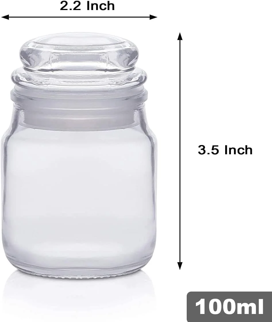 ظروف شیشه ای نگهداری ادویه کلودمارت 100 میلی لیتر، ست 12 عددی با درب محکم و درپوش سیلیکونی لاستیکی