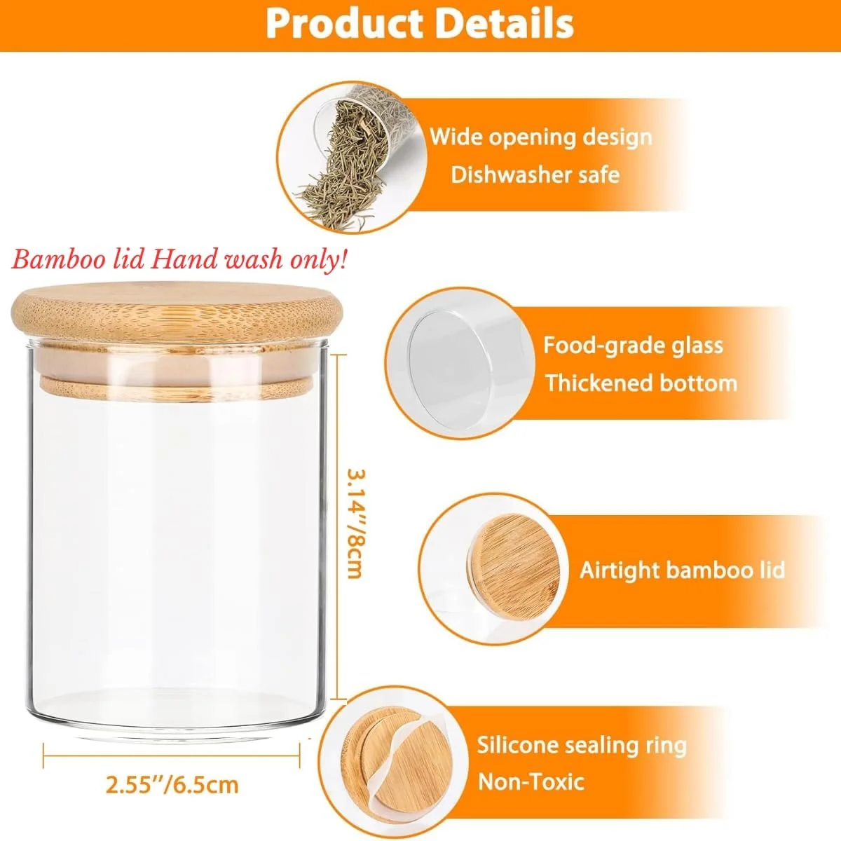 ست 12 تایی شیشه ادویه CLOUDFOUR با درب بامبو و برچسب، بطری 178 میلی لیتری برای چای، قهوه، کلوچه، ظروف کوچک نگهداری مواد غذایی برای آشپزخانه منزل، کشو کابینت و سازمان دهنده های انبار