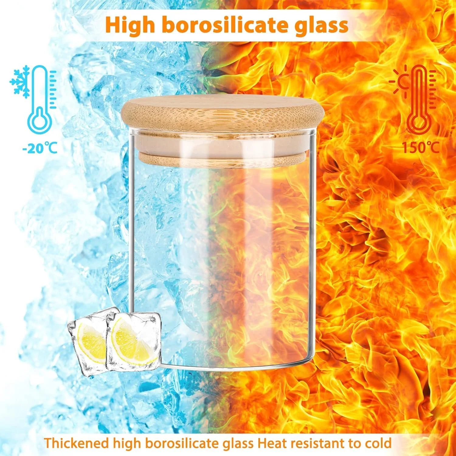 ست 12 تایی شیشه ادویه CLOUDFOUR با درب بامبو و برچسب، بطری 178 میلی لیتری برای چای، قهوه، کلوچه، ظروف کوچک نگهداری مواد غذایی برای آشپزخانه منزل، کشو کابینت و سازمان دهنده های انبار