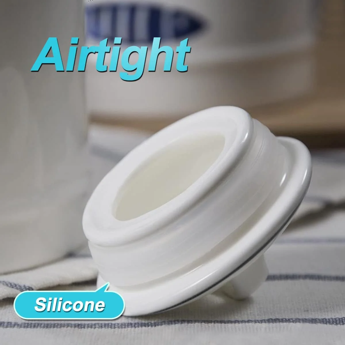 ظرف سرامیکی بزرگ درب دار کوکویا، مناسب نگهداری مواد غذایی خشک، ظرف آشپزخانه фармhouse گرد و سنگین برای نگهداری آبنبات، حبوبات، آرد، تنقلات، کلوچه و غلات (سفید)