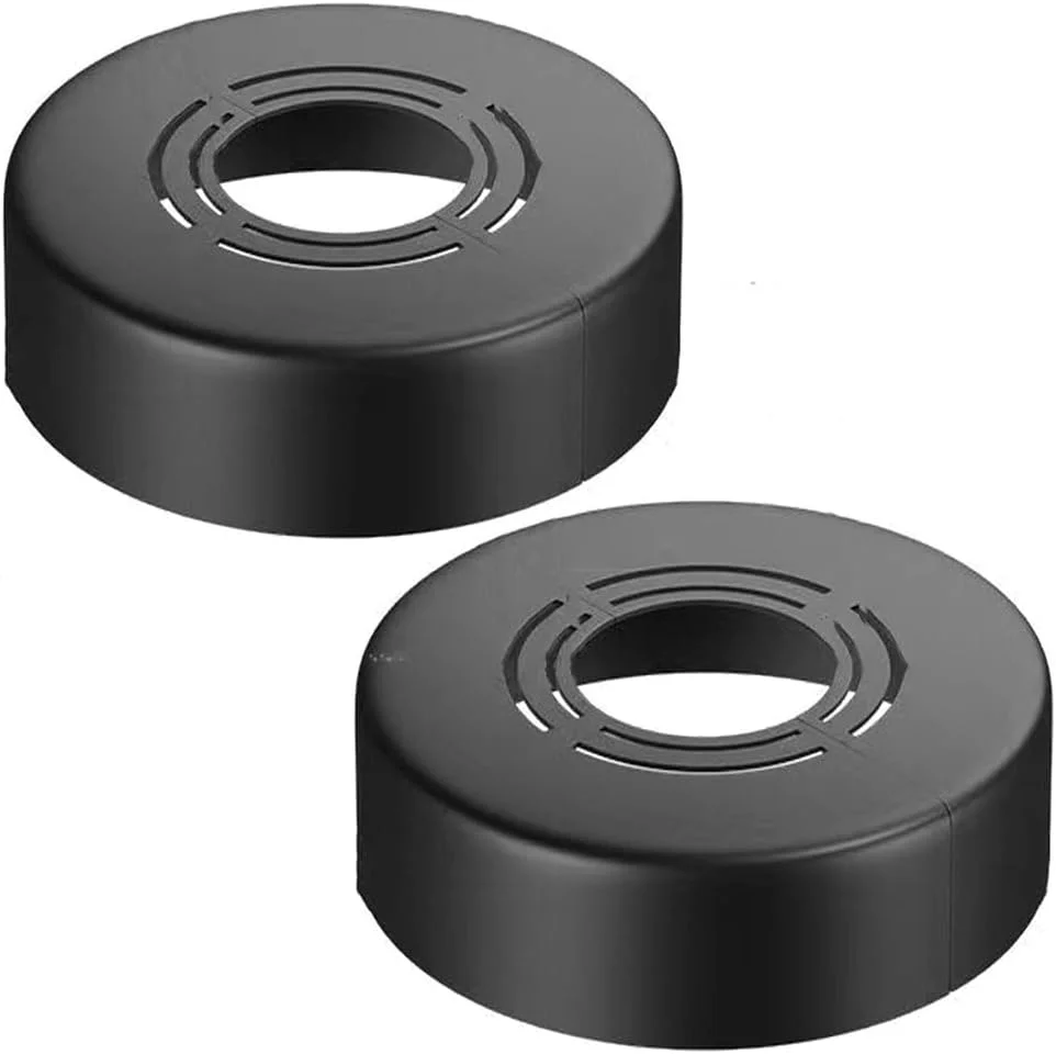 فلنج دیواری قابل برش LOGRRMTH، صفحه پوشش اسکچون ABS سبک وزن، کروم، برای لوله های مسی، PEX با اندازه 21/26/33 میلی متر (0.8/1.0/1.2 اینچ) (بلند 25 مشکی)