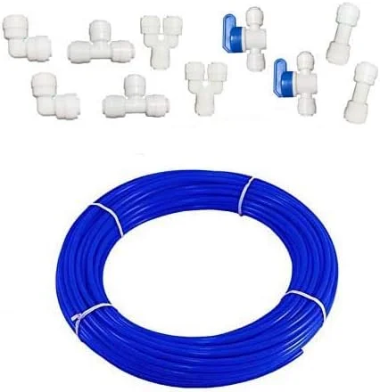 شلنگ آبی 1/4 اینچ آب تصفیه کن RO مالیدا، لوله برای سیستم های تصفیه آب RO، + اتصال سریع 10 عدد. (شلنگ 20 متری)