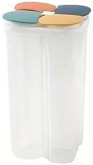 ظرف غلات بزرگ ضد رطوبت با محفظه‌های جداگانه - ظروف و قوطی‌های نگهداری مواد غذایی برای آشپزخانه منزل، نگهداری تازگی با قابلیت هوابندی، سازماندهی آسان و طراحی صرفه‌جویی در فضا