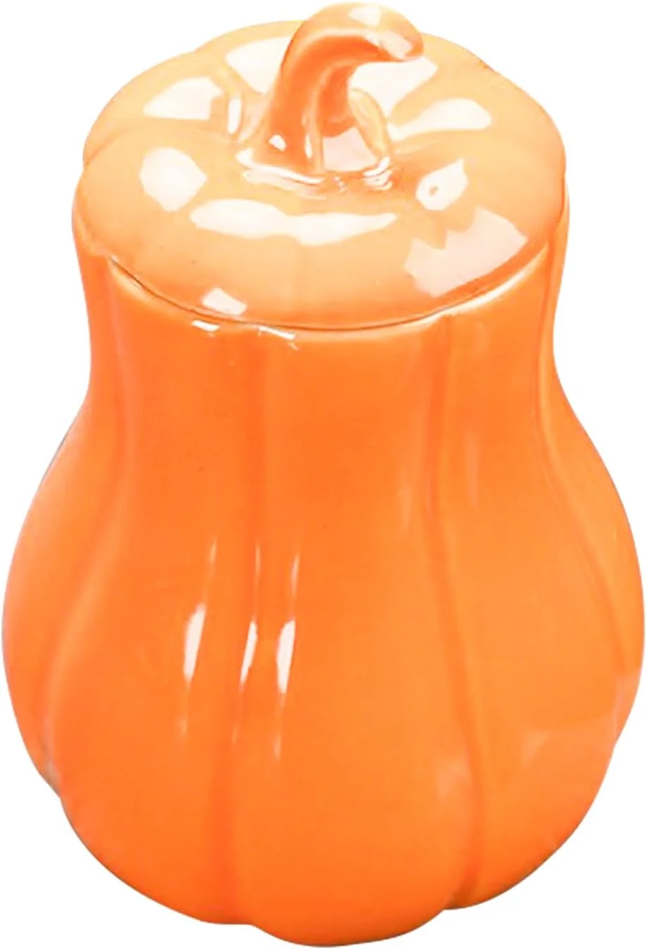 ظرف کدو تنبل سرامیکی - ظرف کوکی تزئینی - ظرف نگهداری سرامیکی درب دار برای میوه های خشک، چای کیسه ای، مناسب برای صاحبان خانه، کلکسیونرها، اتاق نشیمن، آشپزخانه، اتاق خواب، برنامه ریزان جشن های پاییزی