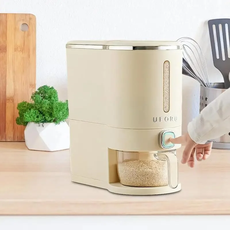 ظرف برنج BROJAQ، پخش کننده برنج، ظرف نگهداری برنج، سطل برنج ضد رطوبت و هوا، آرد غلات غذای خشک سویا برای پیشخوان آشپزخانه، بدون BPA (کوچک - 5 کیلوگرم) ظرف برنج BROJAQ، پخش کننده برنج، ظرف نگهداری برنج، سطل برنج ضد رطوبت و هوا، آرد غلات غذای خشک سویا برای پیشخوان آشپزخانه، بدون BPA (کوچک - 5 کیلوگرم)