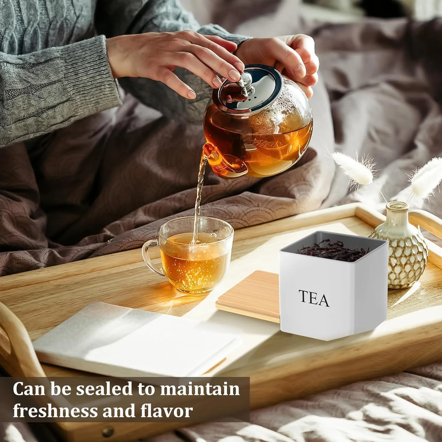 ست 3 تکه ظروف قهوه، چای و شکر BIGTHREE، ظروف نگهداری قهوه، چای و شکر 500 میلی لیتری درب بامبو، ظروف نگهداری مواد غذایی با ظرفیت بالا، برای دکوراسیون آشپزخانه روستایی (سفید) ست 3 تکه ظروف قهوه، چای و شکر BIGTHREE، ظروف نگهداری قهوه، چای و شکر 500 میلی لیتری درب بامبو، ظروف نگهداری مواد غذایی با ظرفیت بالا، برای دکوراسیون آشپزخانه روستایی (سفید)