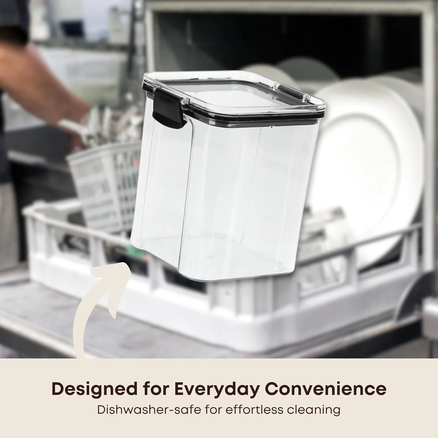 ست 5 تایی ظروف نگهداری غذا بلمونتو با درب | ظرف مربعی | نظم دهنده آشپزخانه و انبار برای غلات، آرد، شکر، برنج و سایر مواد غذایی خشک | بادوام و صرفه جویی در فضا