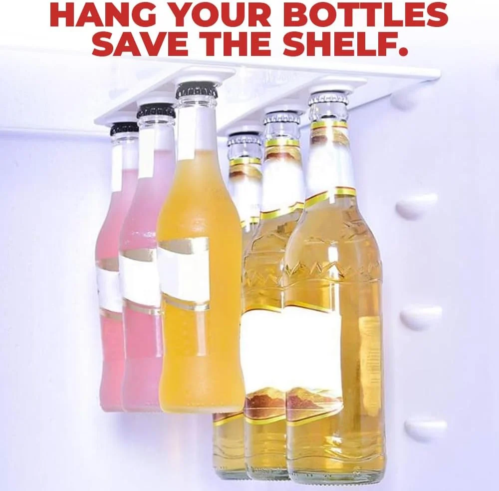 نگهدارنده مغناطیسی بطری AMERTEER برای یخچال – بسته 2 عددی نوارهای مغناطیسی قوی برای بطری ها، شیشه ها، قوطی ها – سازمان دهنده یخچال صرفه جویی در فضا برای آشپزخانه، بار، انبار، ذخیره سازی زیرزمین آبجو، بدون نیاز به سوراخ کاری