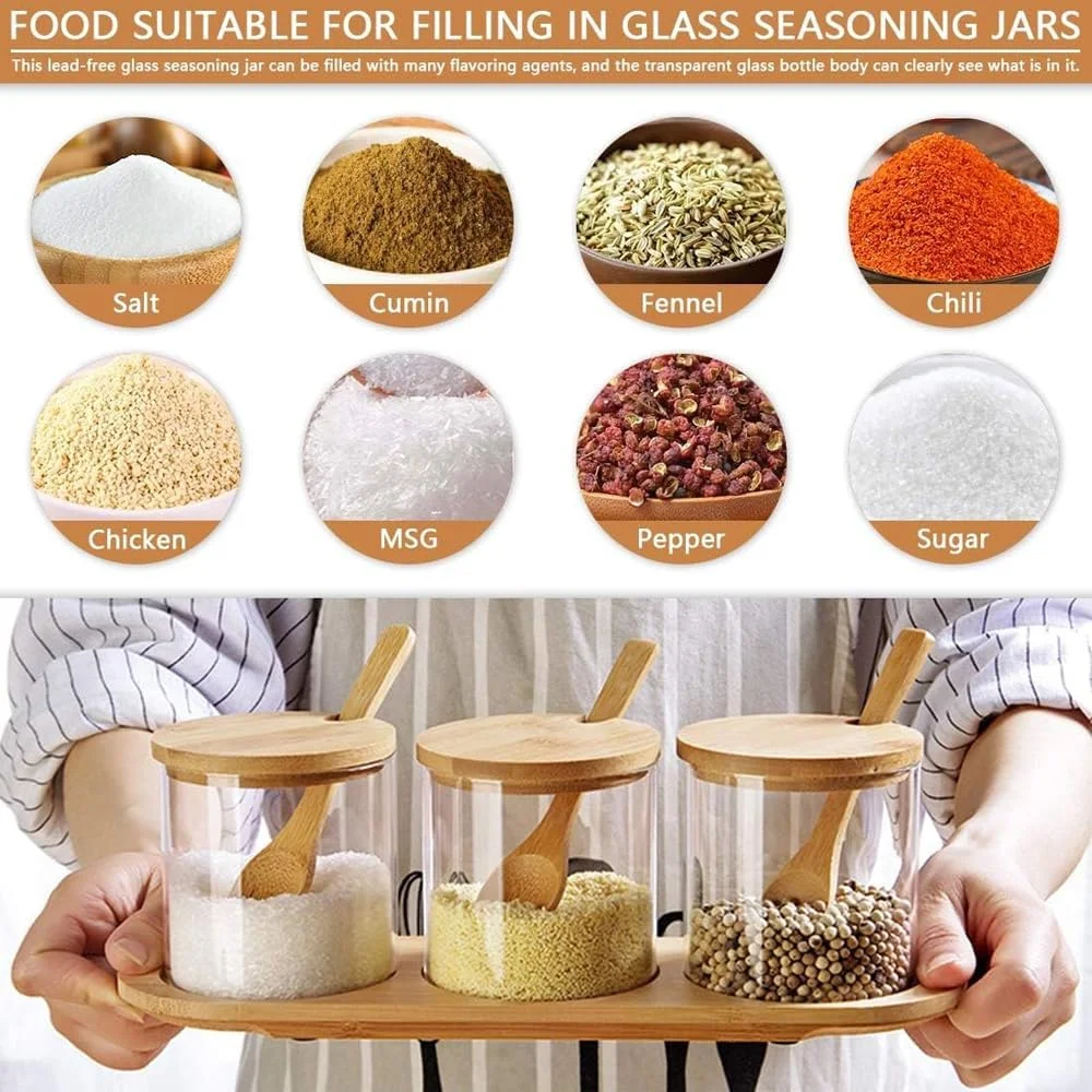 ست ظروف ذخیره سازی بامبو AMERTEER | بسته 3 عددی ظروف شیشه ای با درب بامبو برای سازماندهی آشپزخانه | ذخیره سازی ادویه جات، گیاهان و مواد غذایی | مهر و موم هوا، شیک، پایدار و لوازم جانبی آشپزخانه ست ظروف ذخیره سازی بامبو AMERTEER | بسته 3 عددی ظروف شیشه ای با درب بامبو برای سازماندهی آشپزخانه | ذخیره سازی ادویه جات، گیاهان و مواد غذایی | مهر و موم هوا، شیک، پایدار و لوازم جانبی آشپزخانه