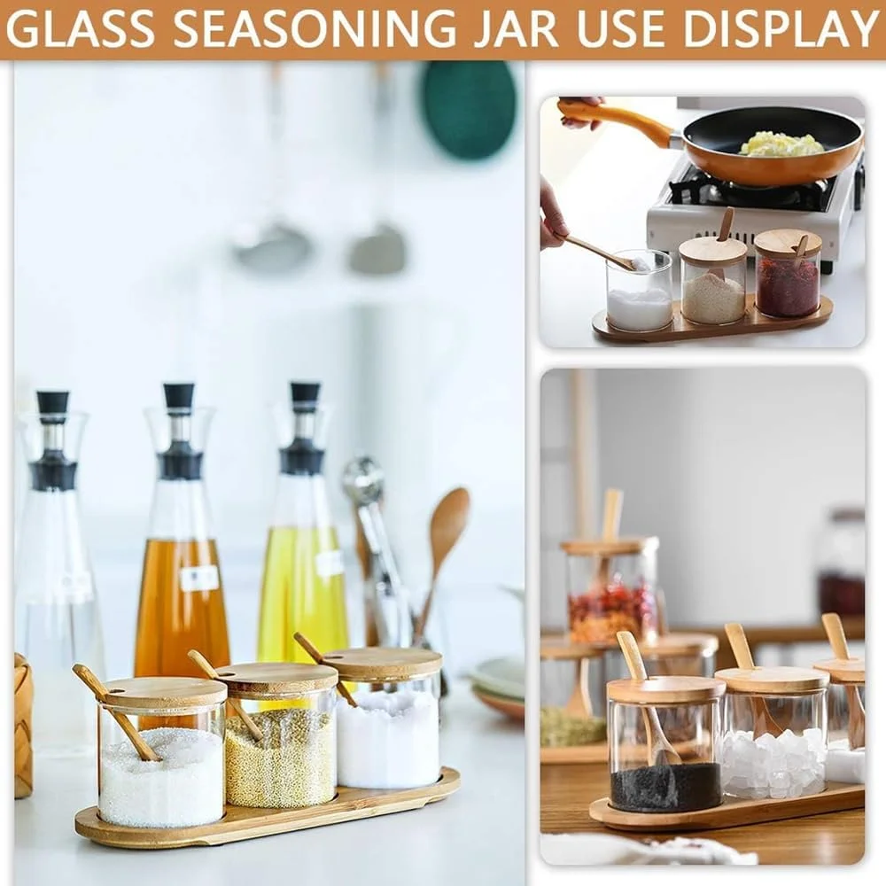 ست ظروف ذخیره سازی بامبو AMERTEER | بسته 3 عددی ظروف شیشه ای با درب بامبو برای سازماندهی آشپزخانه | ذخیره سازی ادویه جات، گیاهان و مواد غذایی | مهر و موم هوا، شیک، پایدار و لوازم جانبی آشپزخانه ست ظروف ذخیره سازی بامبو AMERTEER | بسته 3 عددی ظروف شیشه ای با درب بامبو برای سازماندهی آشپزخانه | ذخیره سازی ادویه جات، گیاهان و مواد غذایی | مهر و موم هوا، شیک، پایدار و لوازم جانبی آشپزخانه