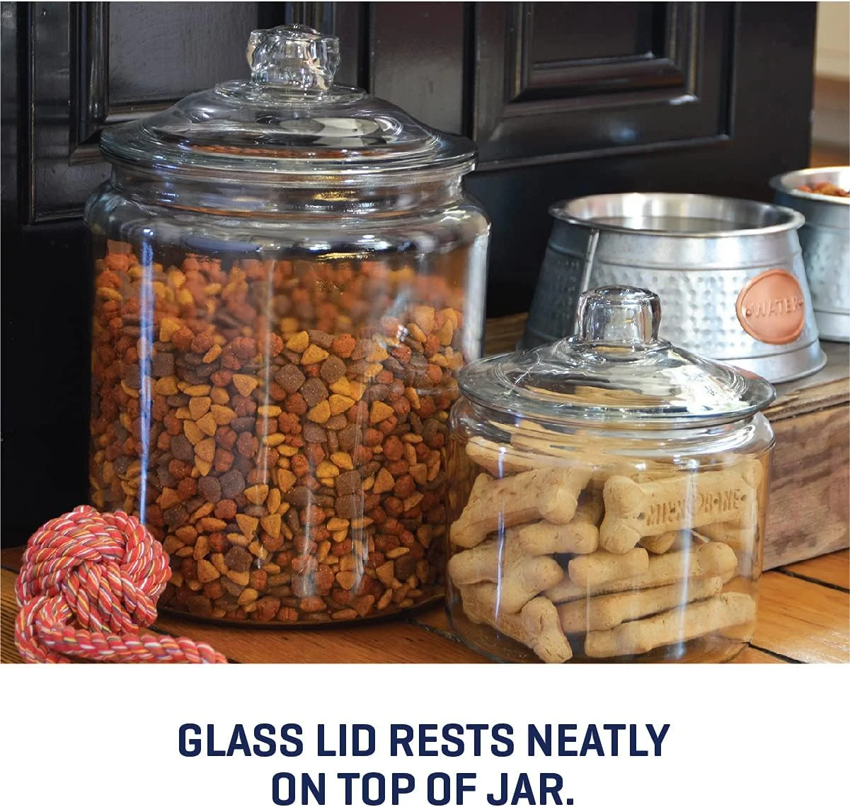 ظرف شیشه ای 3 کوارتی Anchor Hocking Heritage Hill با درب شیشه ای