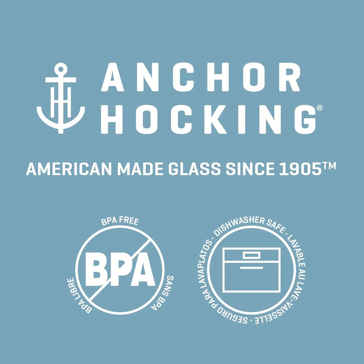 ظرف شیشه ای 3 کوارتی Anchor Hocking Heritage Hill با درب شیشه ای