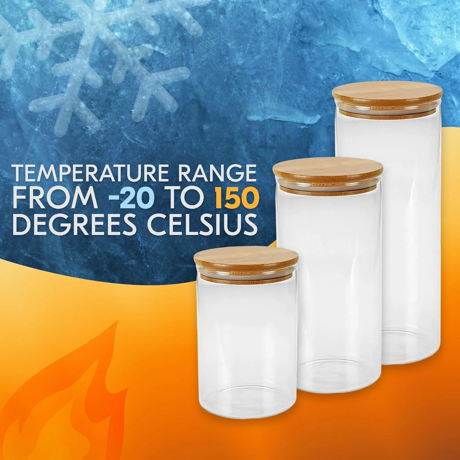 ست 5 عددی ظروف شیشه ای گرد آمراه با درب بامبو، 600، 900، 1200 میلی لیتر، ظروف شیشه ای شفاف قابل چیدن، ظروف آشپزخانه با درب های محکم برای نگهداری مواد غذایی، چای، قهوه، شکر، نمک، ادویه جات، پاستا و حبوبات ست 5 عددی ظروف شیشه ای گرد آمراه با درب بامبو، 600، 900، 1200 میلی لیتر، ظروف شیشه ای شفاف قابل چیدن، ظروف آشپزخانه با درب های محکم برای نگهداری مواد غذایی، چای، قهوه، شکر، نمک، ادویه جات، پاستا و حبوبات