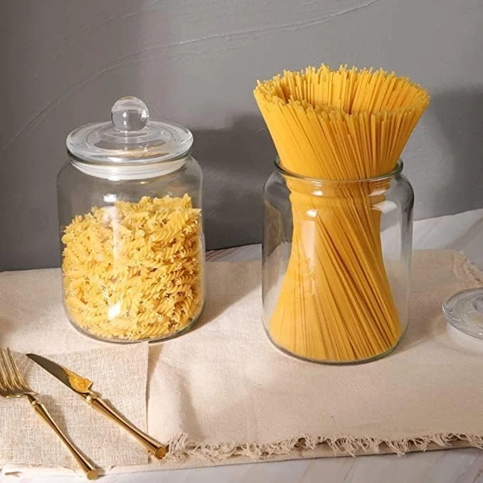 ست 2 عددی شیشه ای درب دار (هر کدام 1 لیتر) | ظروف شیشه ای درب دار برای نگهداری آرد، پاستا، آبنبات، تشویقی سگ، تنقلات و موارد دیگر | آشپزخانه و انبار خود را با ظروف شیشه ای مرتب کنید | 1000 میلی لیتر ست 2 عددی شیشه ای درب دار (هر کدام 1 لیتر) | ظروف شیشه ای درب دار برای نگهداری آرد، پاستا، آبنبات، تشویقی سگ، تنقلات و موارد دیگر | آشپزخانه و انبار خود را با ظروف شیشه ای مرتب کنید | 1000 میلی لیتر