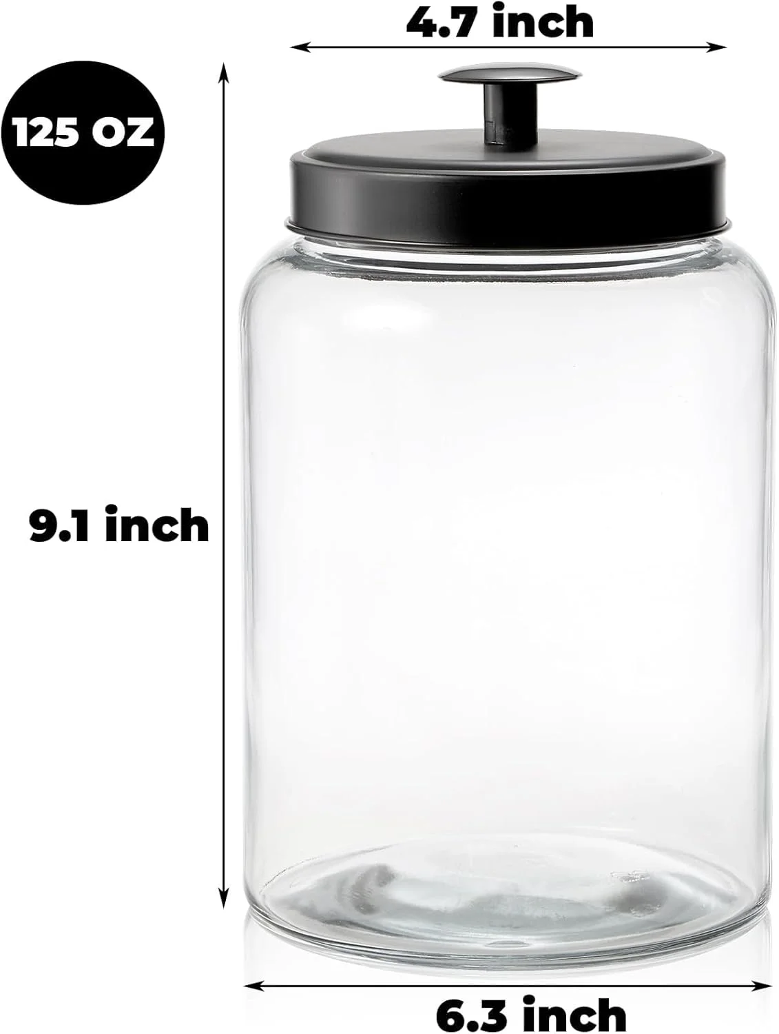 شیشه های بزرگ با درب فلزی، ظرف نگهداری مواد غذایی 3.7 لیتری، ظروف شیشه ای نگهداری مواد غذایی، شیشه کوکی، ظرف نگهداری مواد غذایی برای روی میز آشپزخانه