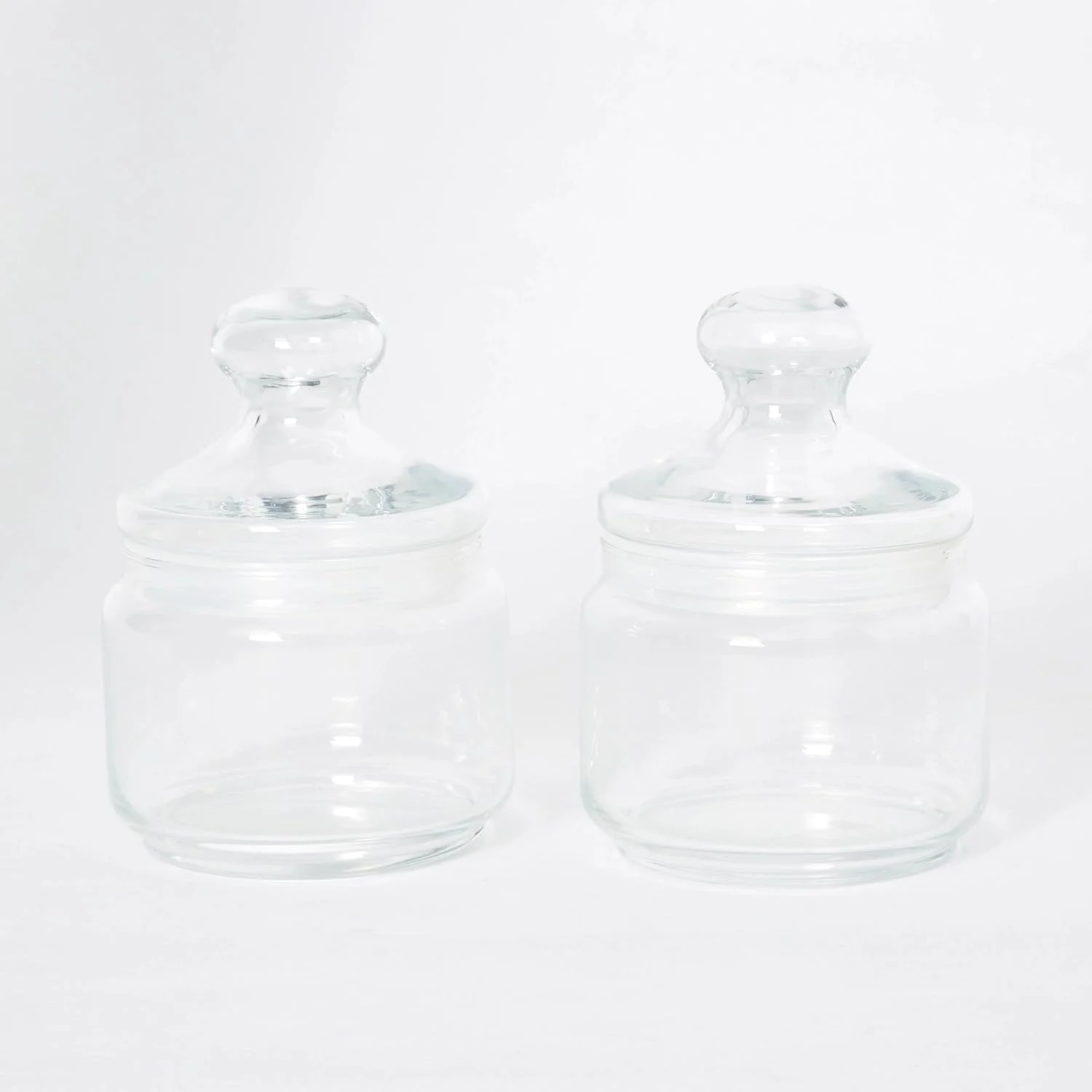 ظرف شیشه ای درب دار ONMART | ظرف شیشه ای درب محکم برای نگهداری پاستا، شیرینی، تشویقی سگ، تنقلات و موارد دیگر | ظروف شیشه ای برای سازماندهی آشپزخانه و قفسه ادویه، شیشه های داروخانه ای 500 میلی لیتری، ست 2 عددی