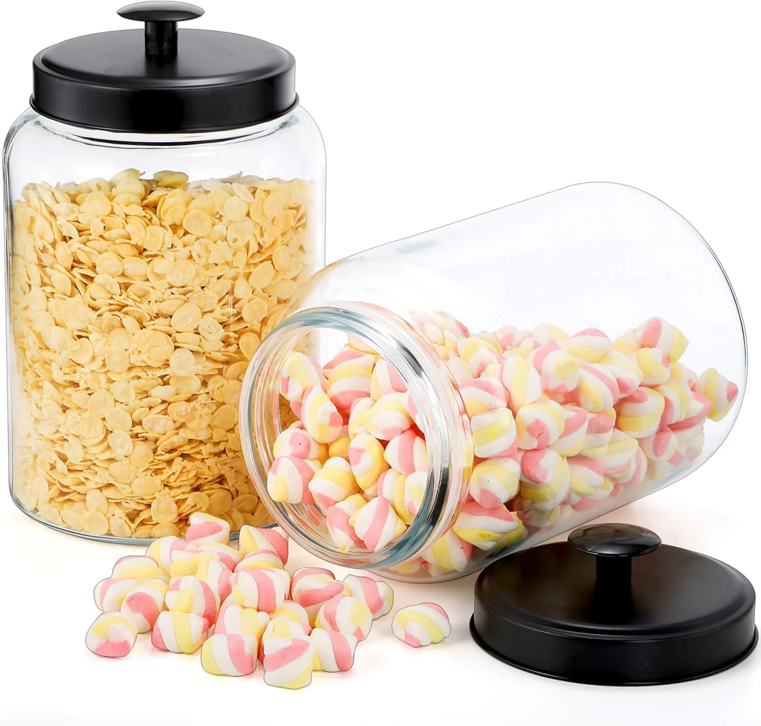 شیشه های بزرگ با درب فلزی، ظرف نگهداری مواد غذایی 3.7 لیتری، ظروف شیشه ای نگهداری مواد غذایی، شیشه کوکی، ظرف نگهداری مواد غذایی برای روی میز آشپزخانه