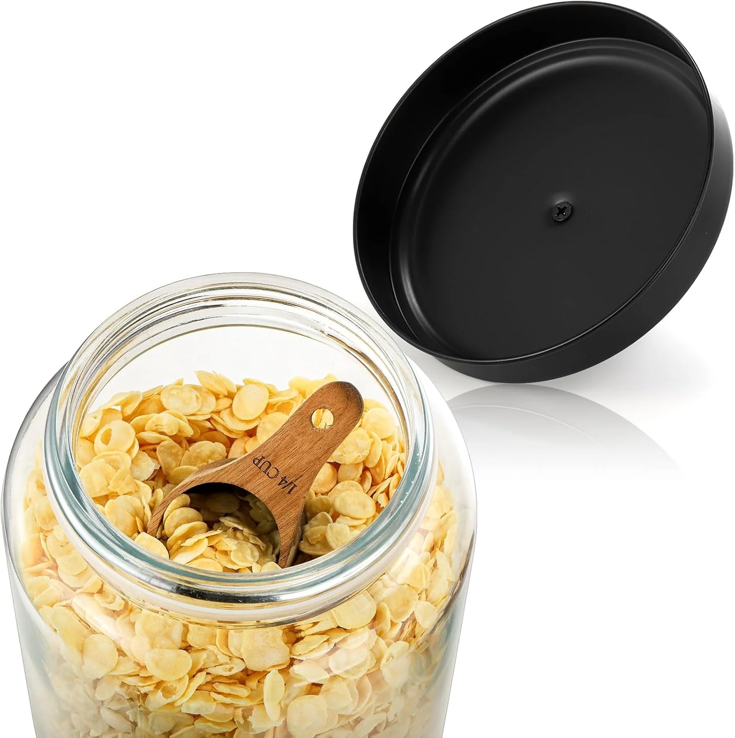 شیشه های بزرگ با درب فلزی، ظرف نگهداری مواد غذایی 3.7 لیتری، ظروف شیشه ای نگهداری مواد غذایی، شیشه کوکی، ظرف نگهداری مواد غذایی برای روی میز آشپزخانه