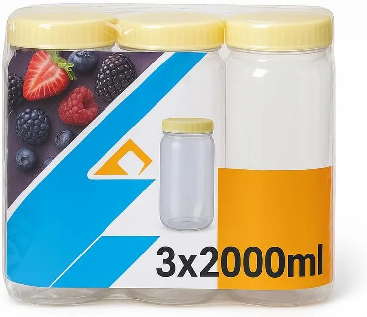 ست 3 عددی ظروف پت فیتو 2000 میلی لیتری، ظروف نگهداری درب دار برای آشپزخانه، ظروف پلاستیکی با گرید غذایی ست 3 عددی ظروف پت فیتو 2000 میلی لیتری، ظروف نگهداری درب دار برای آشپزخانه، ظروف پلاستیکی با گرید غذایی