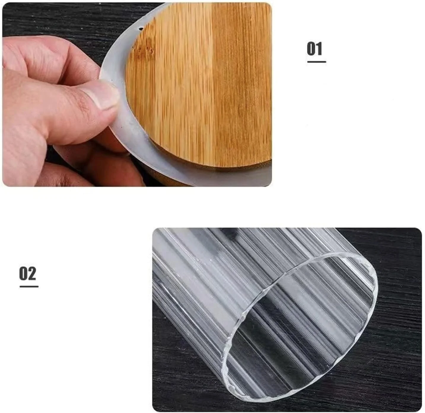 ظرف نگهداری درب بامبو با دسته فلزی، ظروف شیشه ای شفاف، برای نگهداری مواد غذایی در آشپزخانه، مناسب برای آبنبات، پاستا، جو دوسر، ادویه جات ظرف نگهداری درب بامبو با دسته فلزی، ظروف شیشه ای شفاف، برای نگهداری مواد غذایی در آشپزخانه، مناسب برای آبنبات، پاستا، جو دوسر، ادویه جات