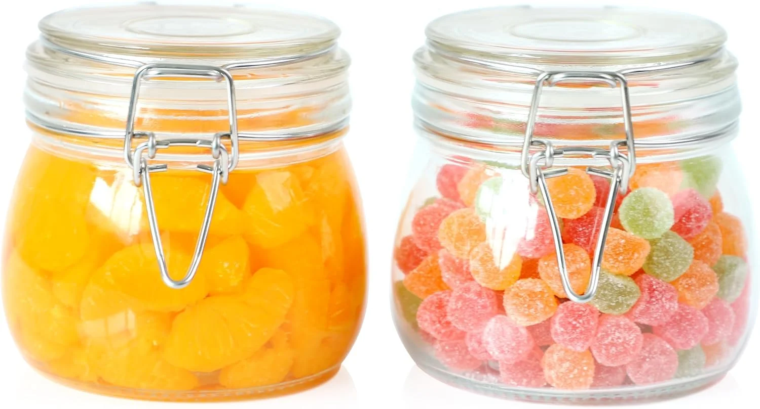 ظرف شیشه ای با درب محکم، 500 میلی لیتر (ست 2 عددی)، ظروف نگهداری مواد غذایی دهان گشاد، ظروف ضد نشت برای قهوه، شکر، آبنبات، غلات، ادویه جات ترشی جات، ترشی، کلوچه، میوه های خشک ظرف شیشه ای با درب محکم، 500 میلی لیتر (ست 2 عددی)، ظروف نگهداری مواد غذایی دهان گشاد، ظروف ضد نشت برای قهوه، شکر، آبنبات، غلات، ادویه جات ترشی جات، ترشی، کلوچه، میوه های خشک