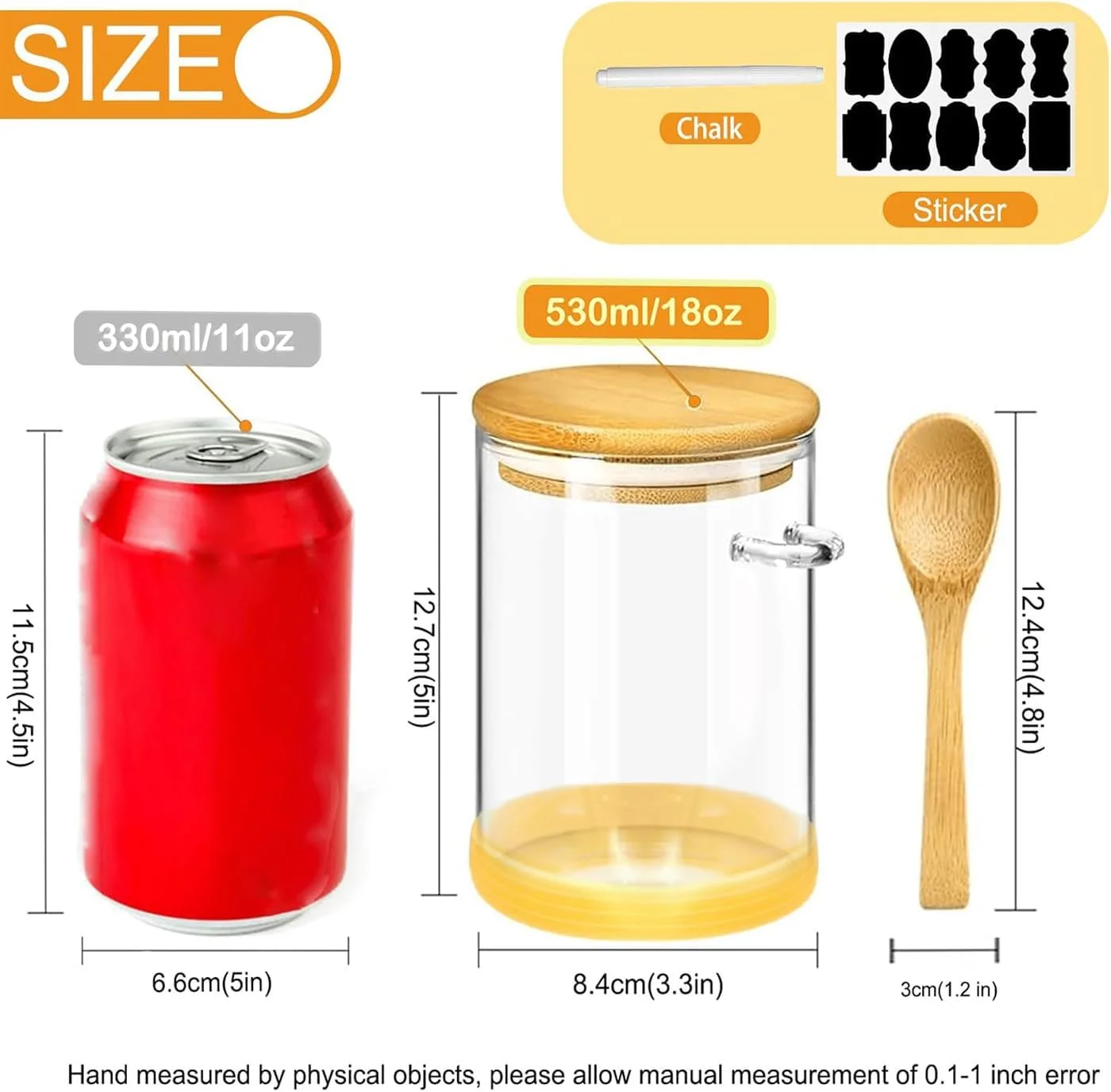 شیشه های مربا با درب و قاشق هواگیر، ظروف شیشه ای نگهداری مواد غذایی، ظروف اوت میل شبانه با درب، شیشه های آشپزخانه تزئینی برای ادویه، نمک حمام، چای، قهوه، قند، حبوبات 530 میلی لیتر شیشه های مربا با درب و قاشق هواگیر، ظروف شیشه ای نگهداری مواد غذایی، ظروف اوت میل شبانه با درب، شیشه های آشپزخانه تزئینی برای ادویه، نمک حمام، چای، قهوه، قند، حبوبات 530 میلی لیتر