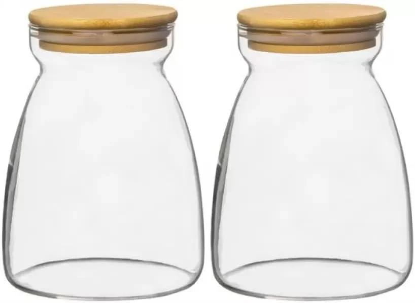 ست 3 عددی ظروف شیشه ای درب بامبو برای نظم دهی به کابینت (سایز 850 میلی لیتر) ست 3 عددی ظروف شیشه ای درب بامبو برای نظم دهی به کابینت (سایز 850 میلی لیتر)