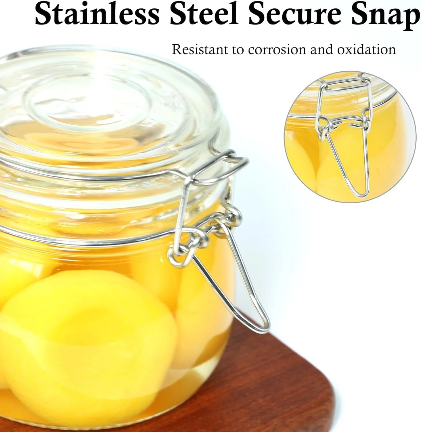 ست ۳ عددی شیشه های شیشه ای با درب محکم ۲۵ اونسی، شیشه های دهان گشاد میسون برای نگهداری مواد غذایی، ضد نشت برای قهوه، شکر، آجیل، ادویه، یخچال، ترشی و مربا، چای برای یخچال، آشپزخانه و انبار