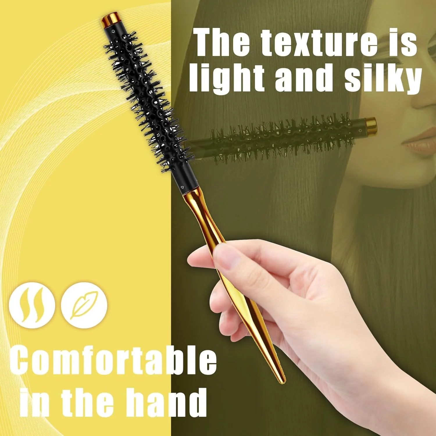 KASTWAVE برس فر کننده کوچک 2 عددی، برس فر کننده قابل حمل مینی Quiff با دسته صاف و موهای نایلونی برای موهای کوتاه، موهای مجعد، حالت دادن به چتری و مراقبت از ریش KASTWAVE برس فر کننده کوچک 2 عددی، برس فر کننده قابل حمل مینی Quiff با دسته صاف و موهای نایلونی برای موهای کوتاه، موهای مجعد، حالت دادن به چتری و مراقبت از ریش