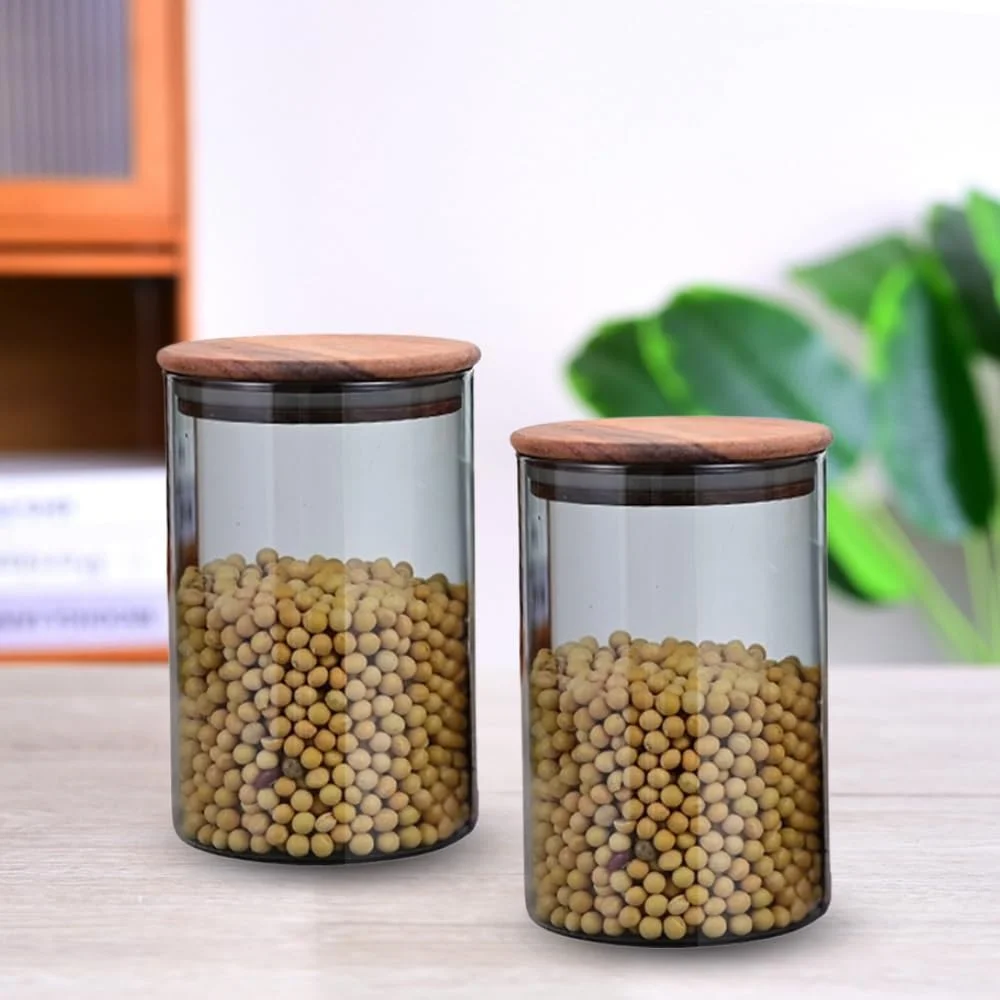 ست دو عددی جا شیشه ای بوروسیلیکات دودی 1CHASE، 900 میلی لیتر | ظرف غذای درب دار با درب چوبی اقاقیا | بادوام و شیک برای نگهداری در آشپزخانه (متوسط) ست دو عددی جا شیشه ای بوروسیلیکات دودی 1CHASE، 900 میلی لیتر | ظرف غذای درب دار با درب چوبی اقاقیا | بادوام و شیک برای نگهداری در آشپزخانه (متوسط)