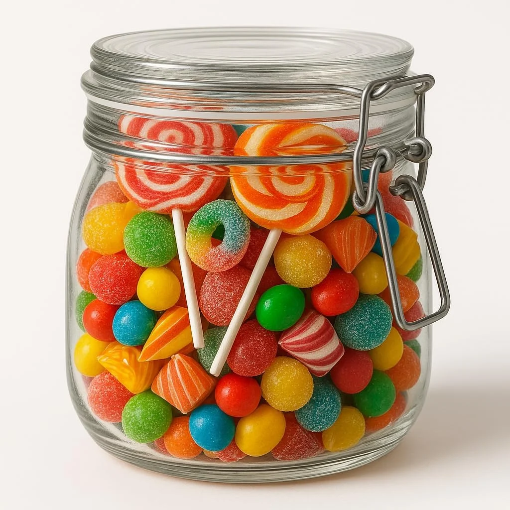 ست ظروف شیشه ای درب دار، ظروف شیشه ای گیره دار با درب، ظروف درب دار گرد برای نگهداری مواد غذایی در آشپزخانه، مناسب کنسرو کردن غلات، حبوبات، ترشی، ادویه جات، میوه خشک، میوه های نگهداری شده (300 میلی لیتر، 3 عدد)