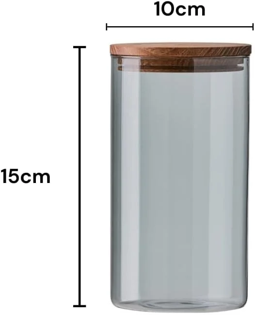 ست دو عددی جا شیشه ای بوروسیلیکات دودی 1CHASE، 900 میلی لیتر | ظرف غذای درب دار با درب چوبی اقاقیا | بادوام و شیک برای نگهداری در آشپزخانه (متوسط) ست دو عددی جا شیشه ای بوروسیلیکات دودی 1CHASE، 900 میلی لیتر | ظرف غذای درب دار با درب چوبی اقاقیا | بادوام و شیک برای نگهداری در آشپزخانه (متوسط)