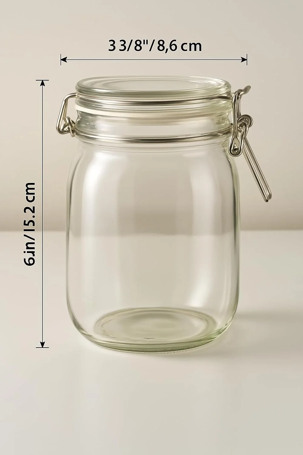 ست ظروف شیشه ای درب دار، ظروف شیشه ای گیره دار با درب، ظروف درب دار گرد برای نگهداری مواد غذایی در آشپزخانه، مناسب کنسرو کردن غلات، حبوبات، ترشی، ادویه جات، میوه خشک، میوه های نگهداری شده (300 میلی لیتر، 3 عدد)