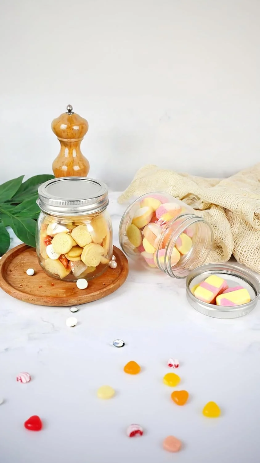 بسته 12 عددی شیشه های میسون 300 میلی لیتری با درب های دهانه معمولی - ظروف نگهداری چند منظوره برای جو دوسر شبانه، مربا، ژله، عسل، لوبیا و ادویه جات - شیشه های کنسرو ایده آل برای سازماندهی آشپزخانه بسته 12 عددی شیشه های میسون 300 میلی لیتری با درب های دهانه معمولی - ظروف نگهداری چند منظوره برای جو دوسر شبانه، مربا، ژله، عسل، لوبیا و ادویه جات - شیشه های کنسرو ایده آل برای سازماندهی آشپزخانه