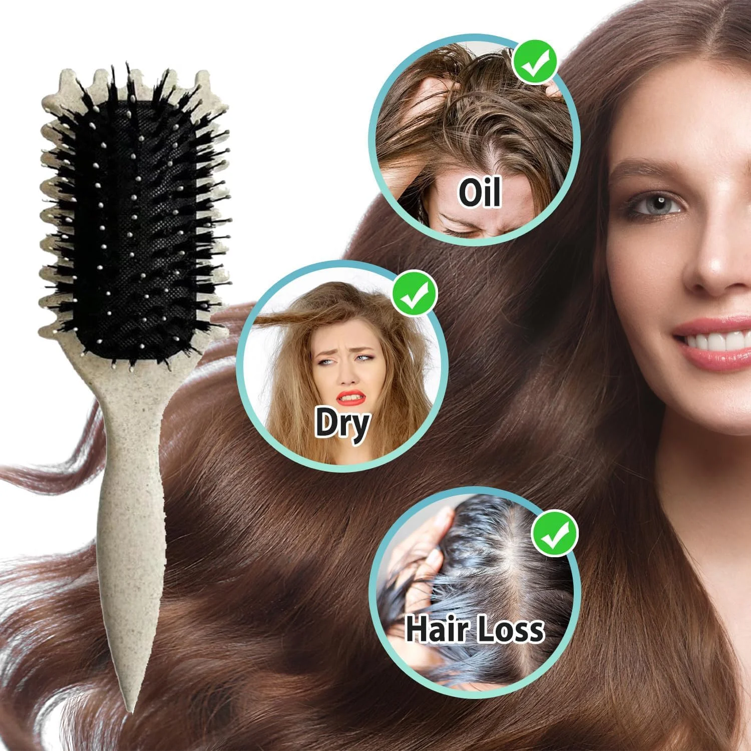 برس فر کننده مو HIHIDAY، برس حالت دهنده فر با دندانه، کاهش کشیدگی و جدا شدن فر، ابزار ضروری برای شکل دادن و حالت دادن به فرهای شما، به فرهای کاملاً مشخص دست یابید.