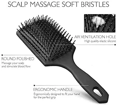GITGRNTH برس مویی پارویی 2 عددی به همراه شانه غلطکی گرد برای فر کردن مو، مناسب آقایان و بانوان