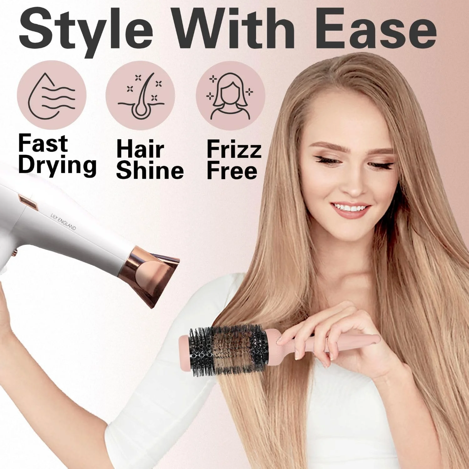 برس گرد طراحی منحصر به فرد Favolosa برای خشک کردن مو، برس حرفه ای با قطر 2.8 اینچ با دسته ارگونومیک دم ماهی برای حالت دادن، فر کردن و صاف کردن مو. بدون درد برس گرد طراحی منحصر به فرد Favolosa برای خشک کردن مو، برس حرفه ای با قطر 2.8 اینچ با دسته ارگونومیک دم ماهی برای حالت دادن، فر کردن و صاف کردن مو. بدون درد