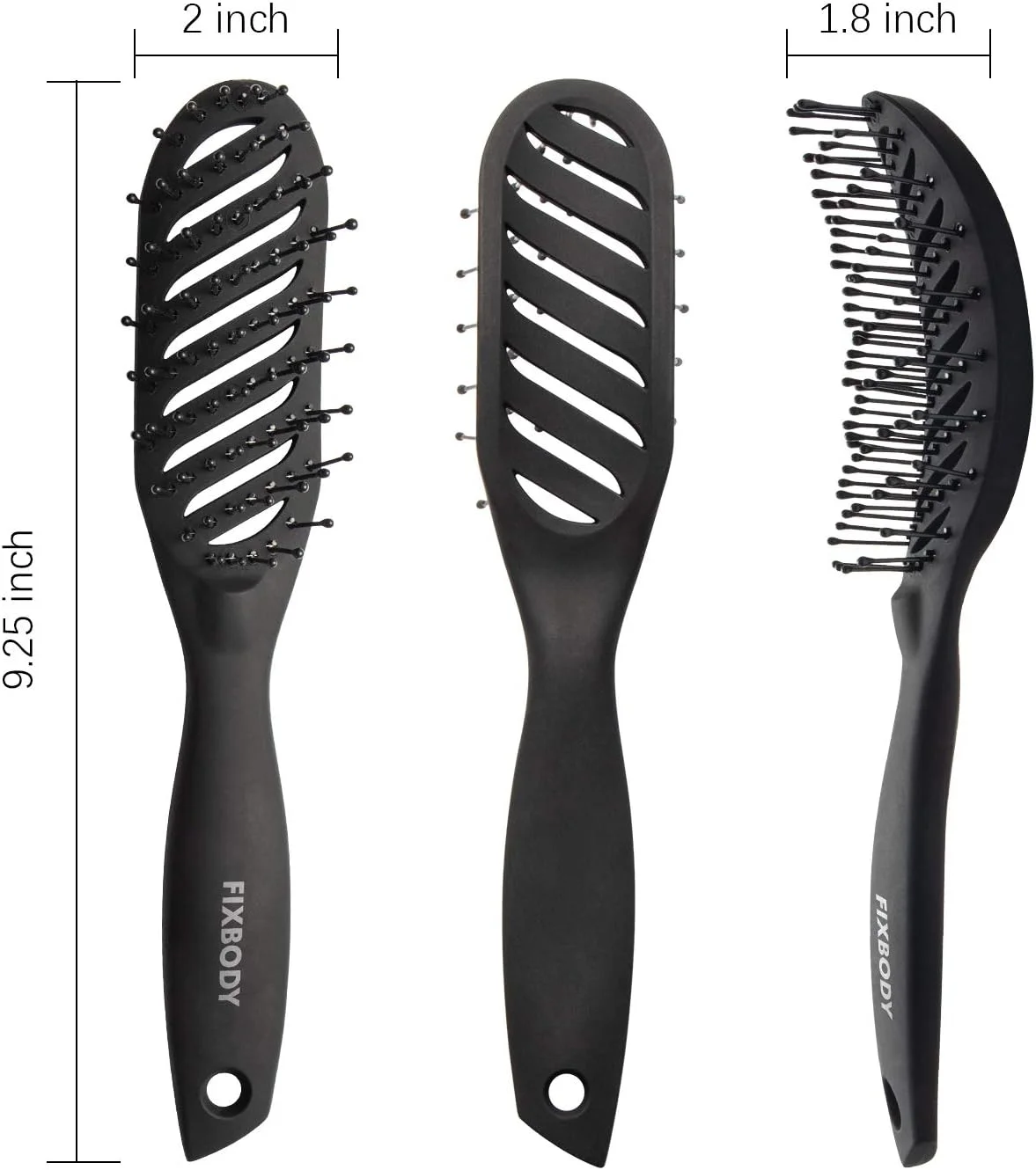 برس منحنی FIXBODY برای خشک کردن، حالت دادن و استفاده در سالن، برس باز کننده گره مو برای موهای کوتاه و ضخیم، مناسب برای آقایان و بانوان، افزایش حجم مو، مشکی برس منحنی FIXBODY برای خشک کردن، حالت دادن و استفاده در سالن، برس باز کننده گره مو برای موهای کوتاه و ضخیم، مناسب برای آقایان و بانوان، افزایش حجم مو، مشکی