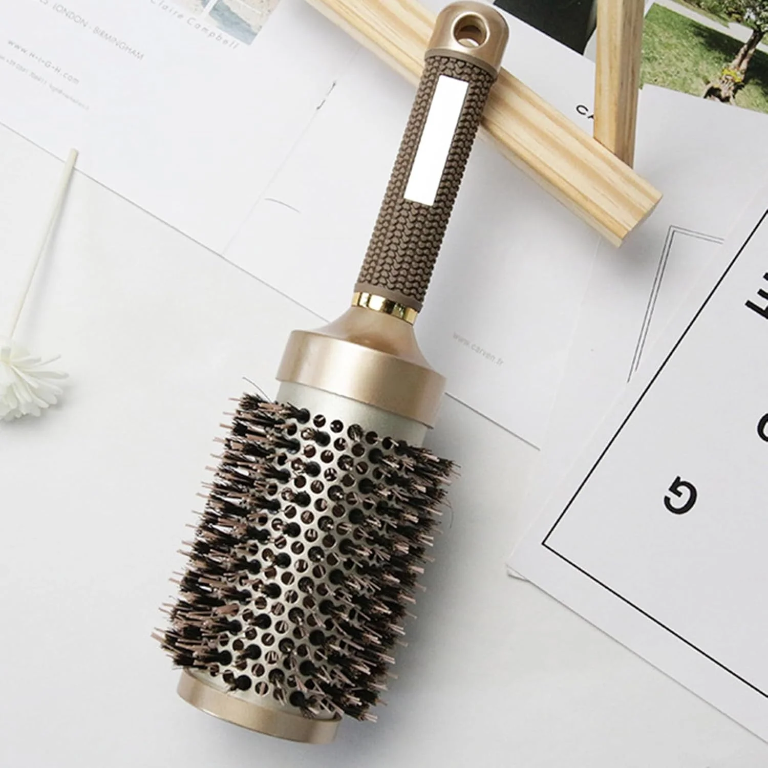 برس گرد Fawoonu برای خشک کردن و حالت دادن به مو - شانه حجم دهنده مو غلطکی استاتیک برای استفاده در منزل و سالن برس گرد Fawoonu برای خشک کردن و حالت دادن به مو - شانه حجم دهنده مو غلطکی استاتیک برای استفاده در منزل و سالن