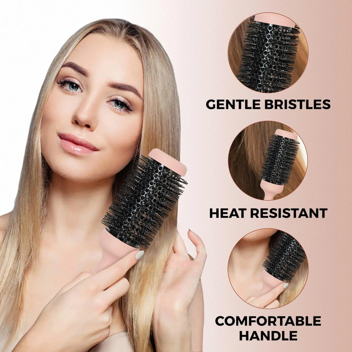 برس گرد طراحی منحصر به فرد Favolosa برای خشک کردن مو، برس حرفه ای با قطر 2.8 اینچ با دسته ارگونومیک دم ماهی برای حالت دادن، فر کردن و صاف کردن مو. بدون درد برس گرد طراحی منحصر به فرد Favolosa برای خشک کردن مو، برس حرفه ای با قطر 2.8 اینچ با دسته ارگونومیک دم ماهی برای حالت دادن، فر کردن و صاف کردن مو. بدون درد