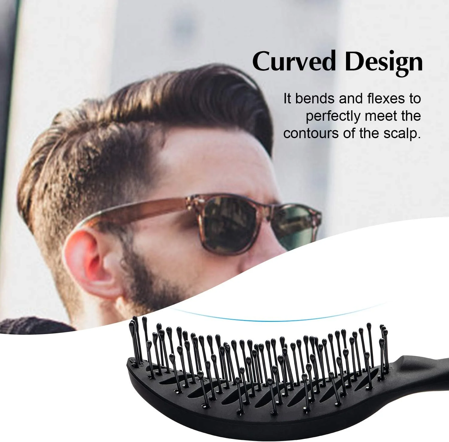 برس منحنی FIXBODY برای خشک کردن، حالت دادن و استفاده در سالن، برس باز کننده گره مو برای موهای کوتاه و ضخیم، مناسب برای آقایان و بانوان، افزایش حجم مو، مشکی برس منحنی FIXBODY برای خشک کردن، حالت دادن و استفاده در سالن، برس باز کننده گره مو برای موهای کوتاه و ضخیم، مناسب برای آقایان و بانوان، افزایش حجم مو، مشکی