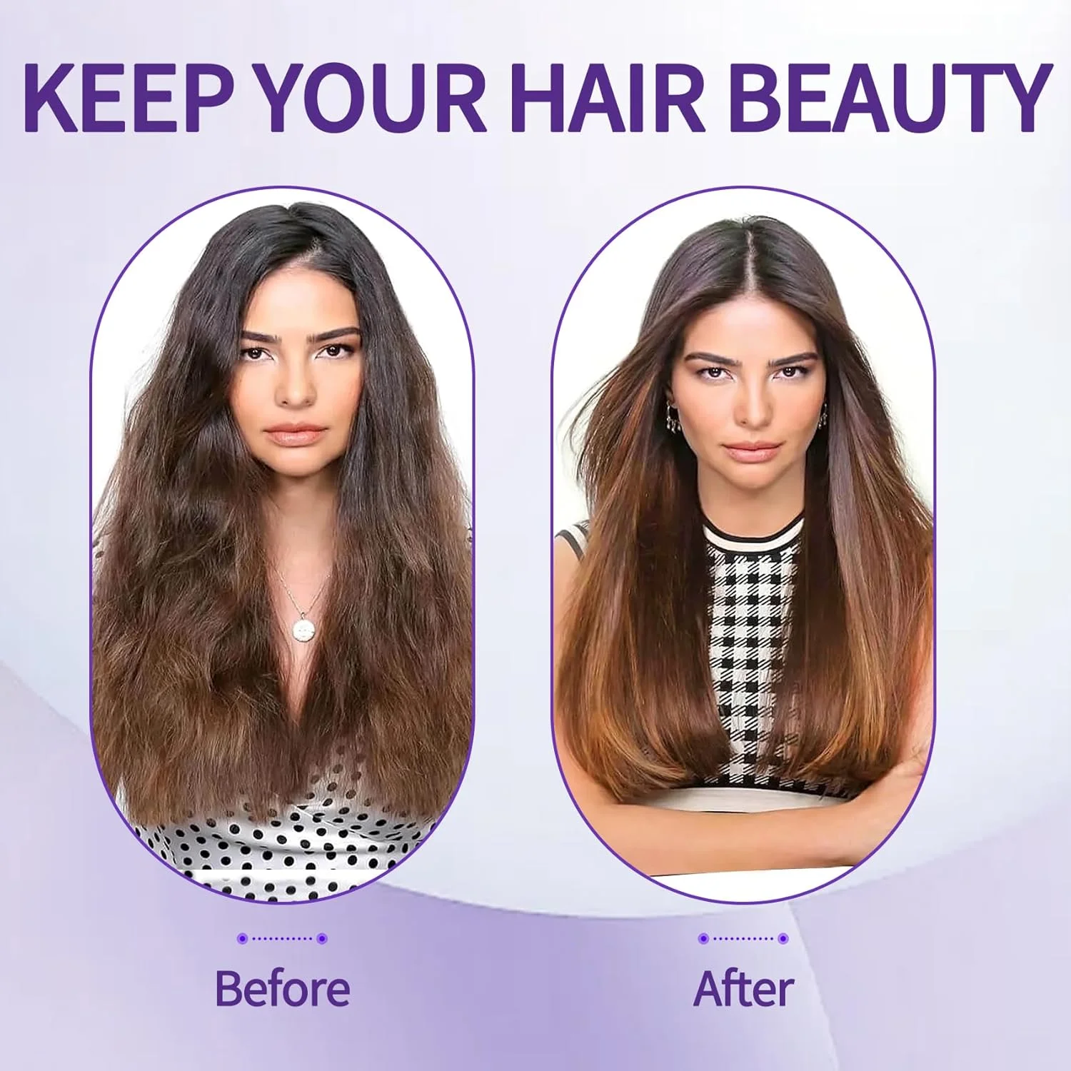 برس گرد مو EKONAER - برس سرامیکی حرارتی 2.1 اینچی برای خشک کردن و حجم دادن به مو، موهای نرم با بافت بهبود یافته، برای فر کردن و درخشش مو