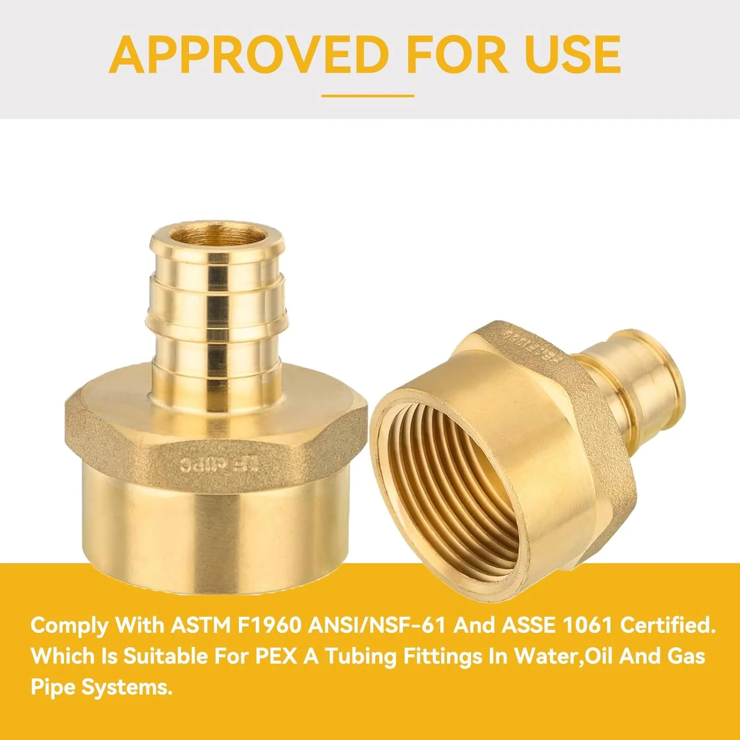 اتصالات PEX-A GUOFIS بسته 10 عددی، آداپتور 1/2 اینچ Pex x 3/4 اینچ مادگی NPT، اتصالات آداپتور رزوه ای مادگی انبساط PEX برای لوله Pex A، ASTM F1960