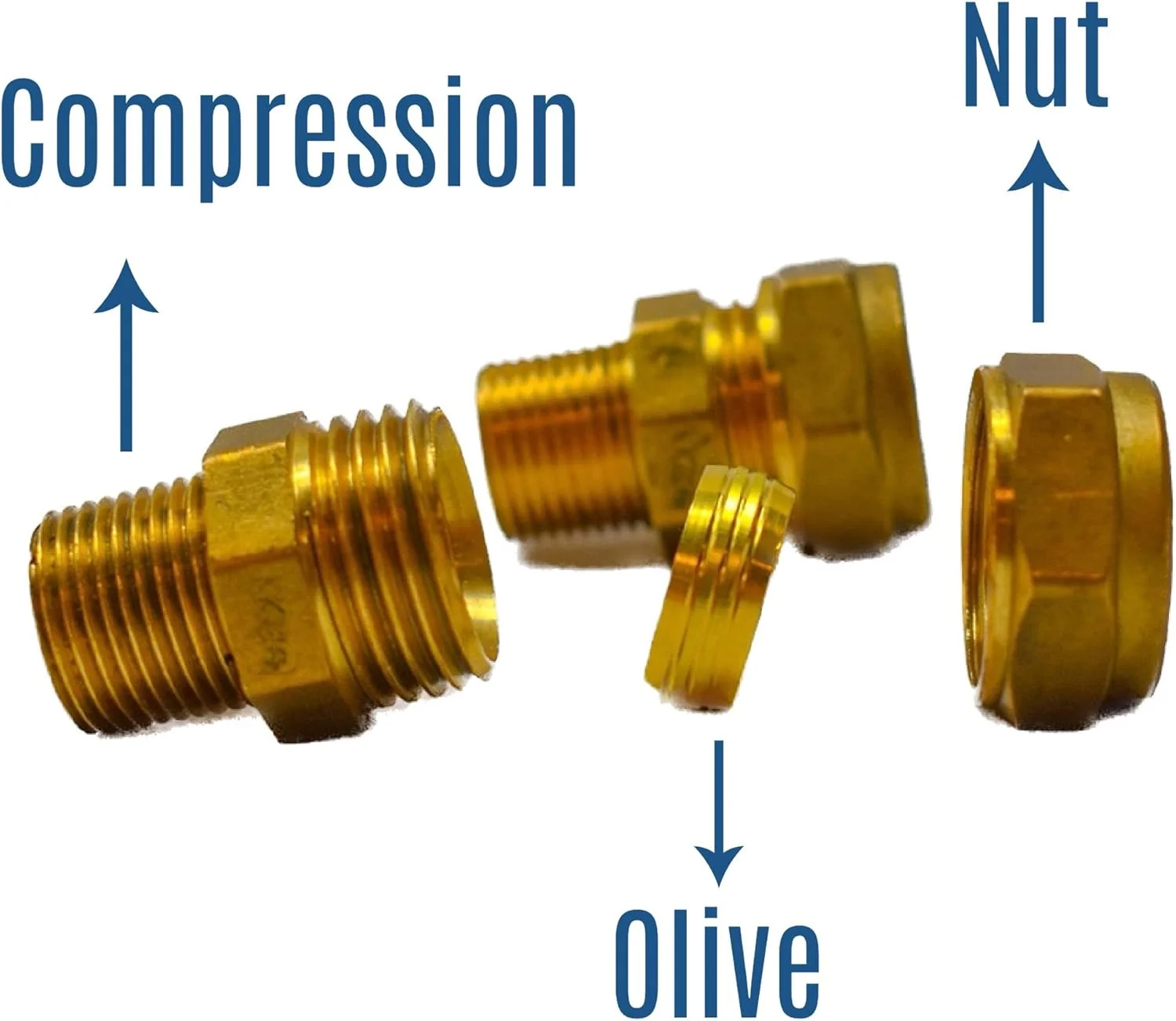 GROHE 127804 یک جفت آداپتور برای اتصالات بریتانیایی، تبدیل 15 میلی متر فشاری به 3/8 اینچ BSP رزوه نر، برنجی