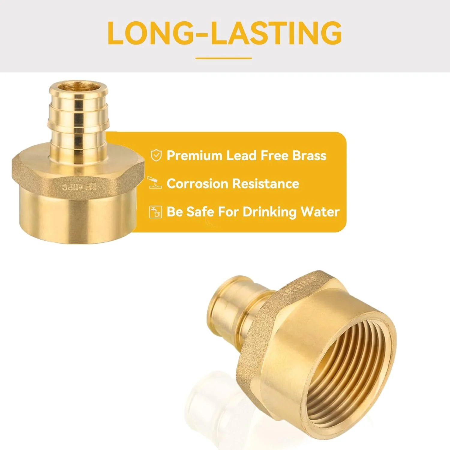 اتصالات PEX-A GUOFIS بسته 10 عددی، آداپتور 1/2 اینچ Pex x 3/4 اینچ مادگی NPT، اتصالات آداپتور رزوه ای مادگی انبساط PEX برای لوله Pex A، ASTM F1960