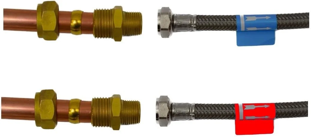 GROHE 127804 یک جفت آداپتور برای اتصالات بریتانیایی، تبدیل 15 میلی متر فشاری به 3/8 اینچ BSP رزوه نر، برنجی