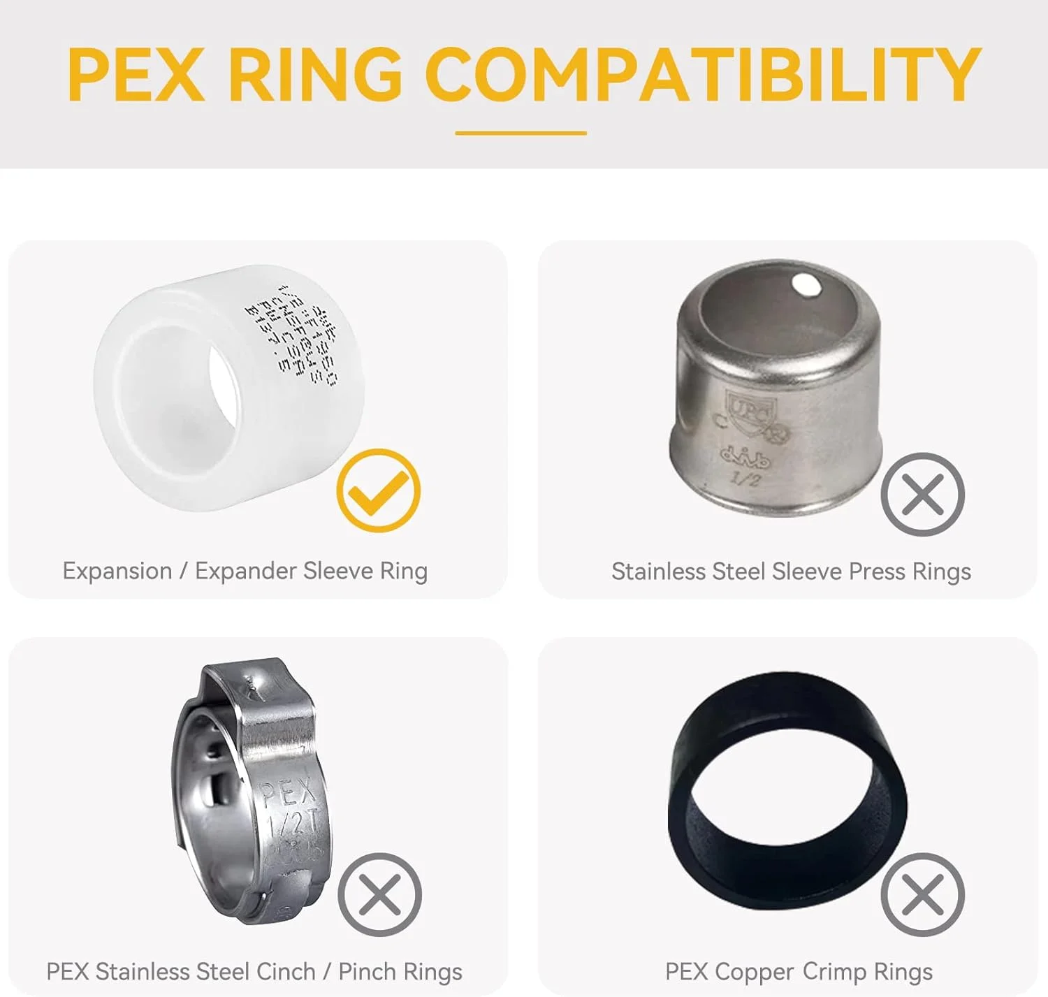 اتصالات PEX-A GUOFIS بسته 10 عددی، آداپتور 1/2 اینچ Pex x 3/4 اینچ مادگی NPT، اتصالات آداپتور رزوه ای مادگی انبساط PEX برای لوله Pex A، ASTM F1960